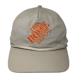 The Home Depot Snapback Rope Hat Brown One Size Adjustable Embroidered
